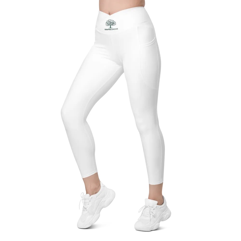 Graphic Grove UPF 50+ White Crossover Leggings with Pockets product image (6)