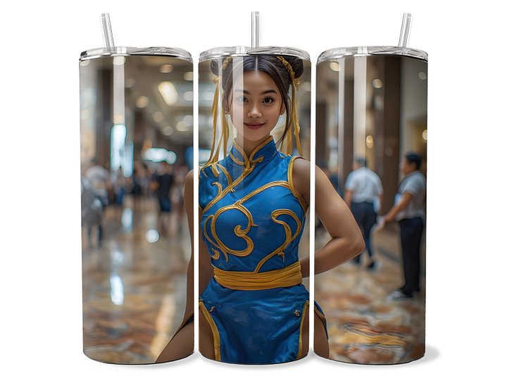 Chun Li Blue Qipao Cosplay 20oz Tumbler product image (1)