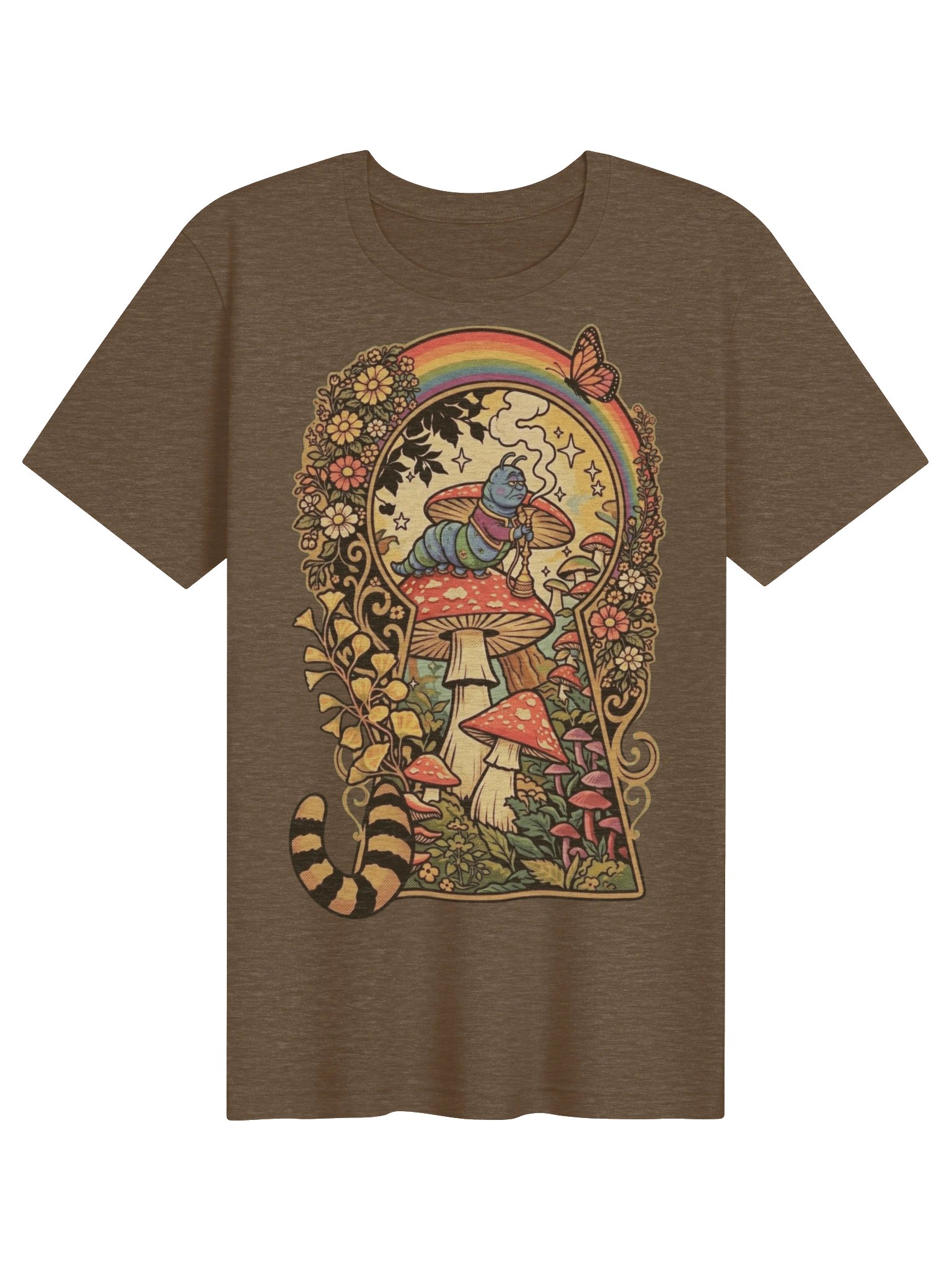 Wonderland Caterpillar Shirt, Psychedelic Mushroom Alice Graphic product image (2)