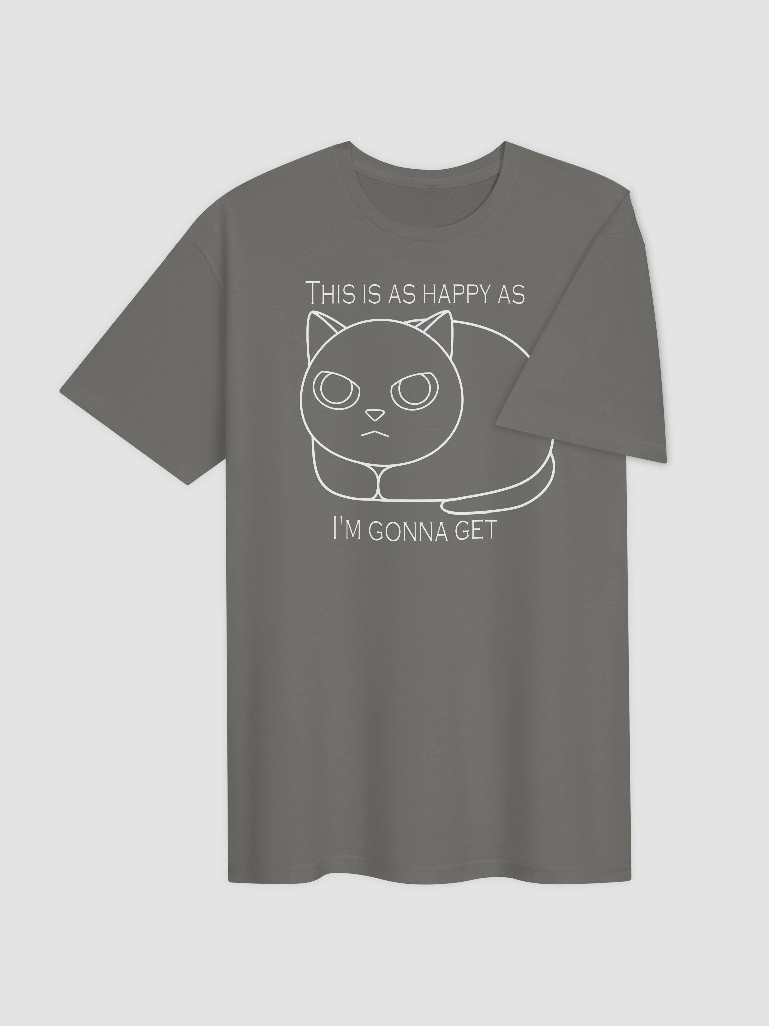 Happy Grumpy Cat (White Print) - Unisex Adult Super Soft Lightweight T-shirt product image (3)