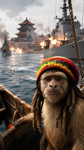 JAHMUNKEY VS CHINA🇨🇳 #china #rasta #monkey #greatwall #funny