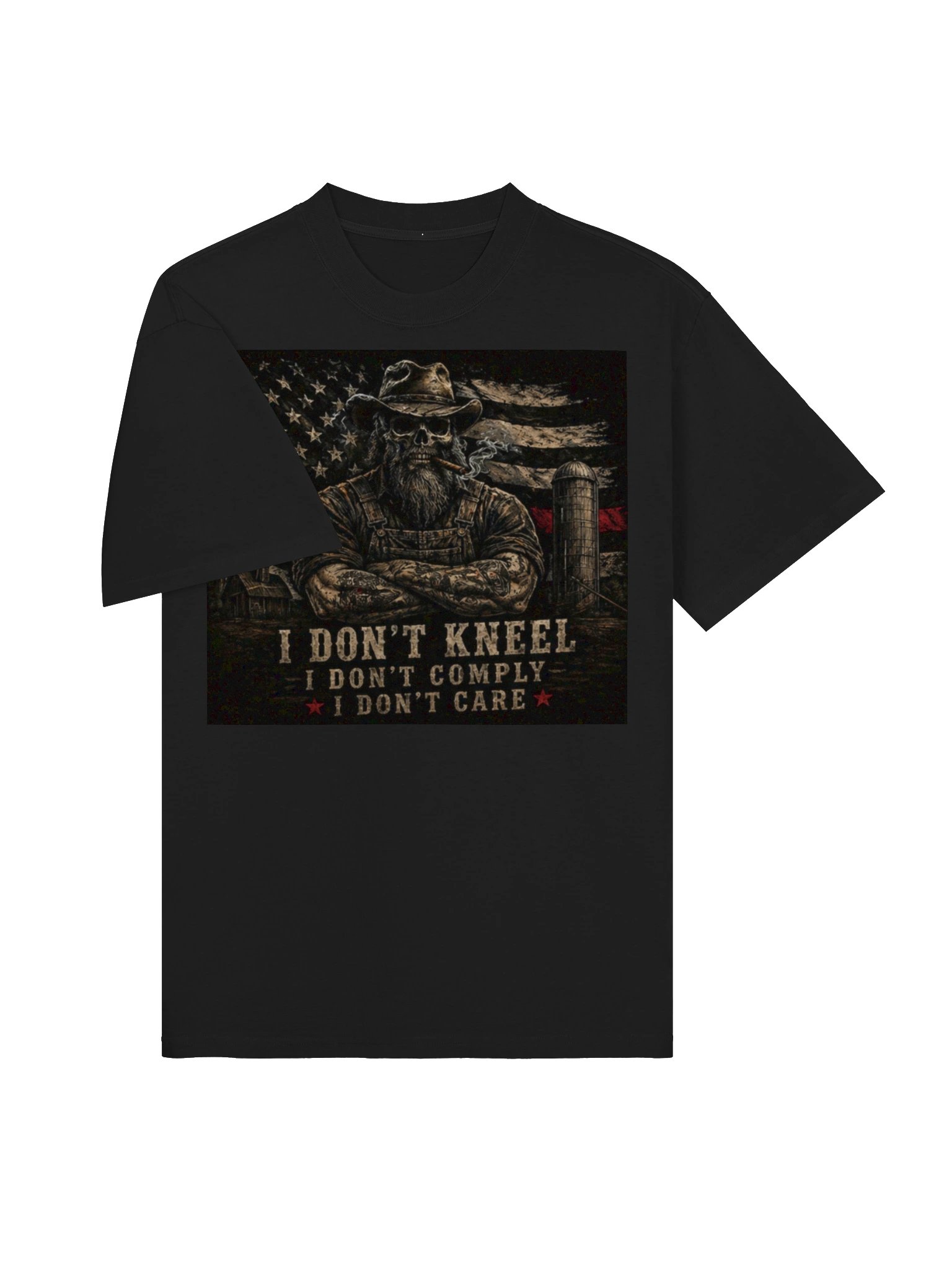 I Dont Kneel - I Dont Comply AS Colour Premium Oversized Faded T-Shirt product image (3)