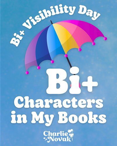 Happy Bisexual Visibility Day!! 💙💜🩷 

To celebrate, here are some of the Bi+ characters in my books. There are more, but it's...