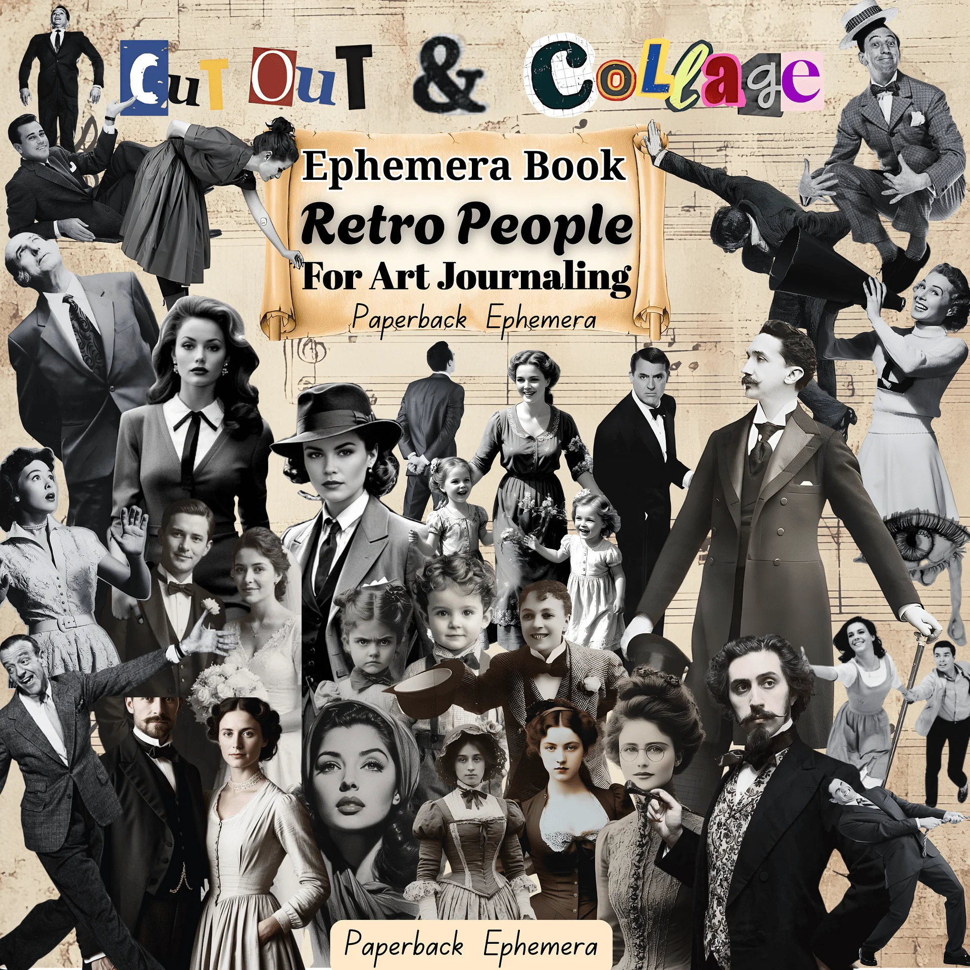 Retro People Ephemera Printable PDF – 12 Vintage Collage Sheets for Junk Journals product image (1)
