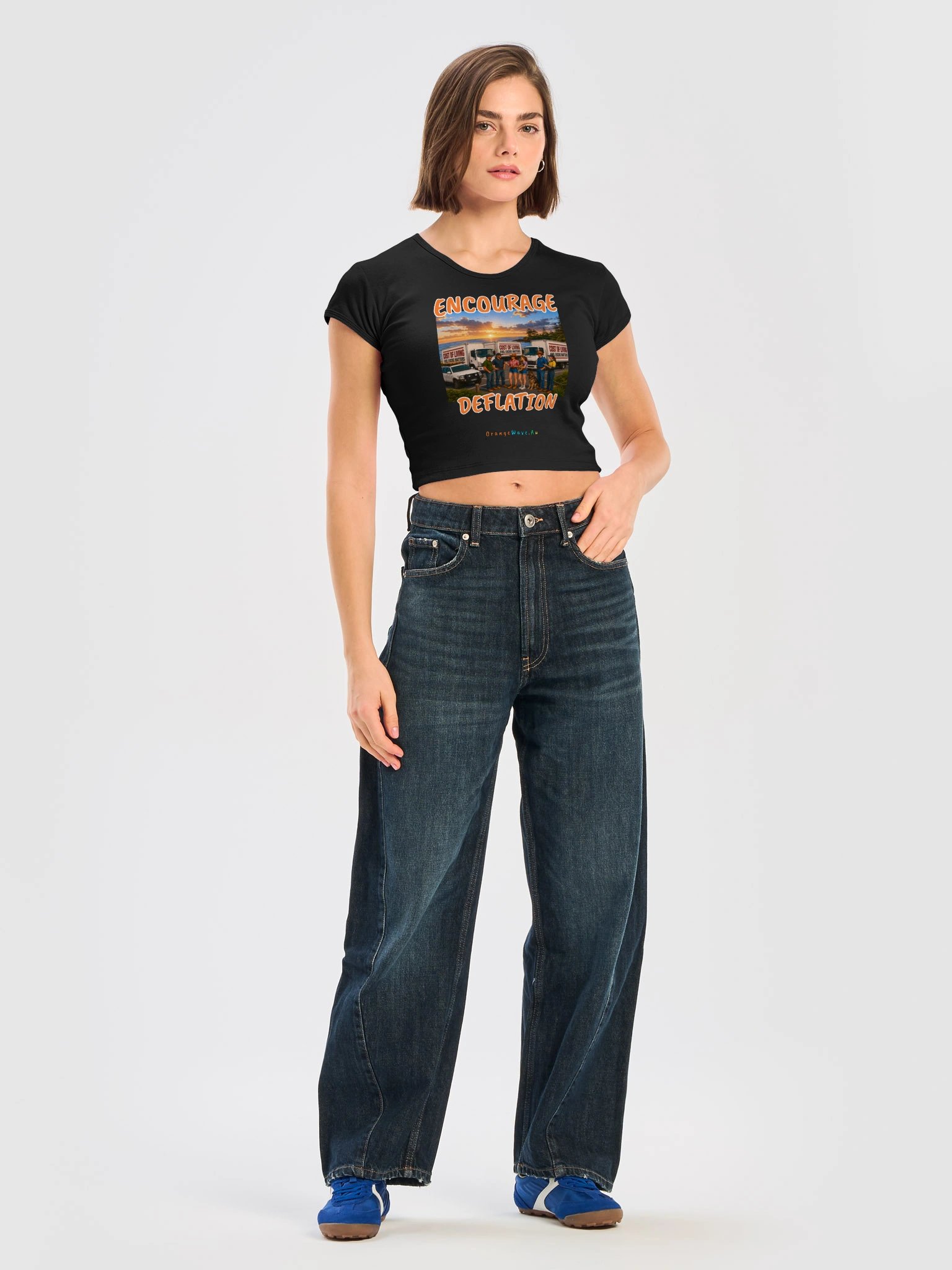Encourage Deflation Graphic Baby Tee product image (5)