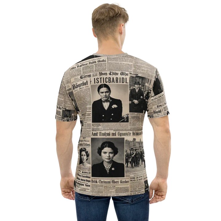 Vintage Newspaper Collage All-Over Print Tee product image (2)