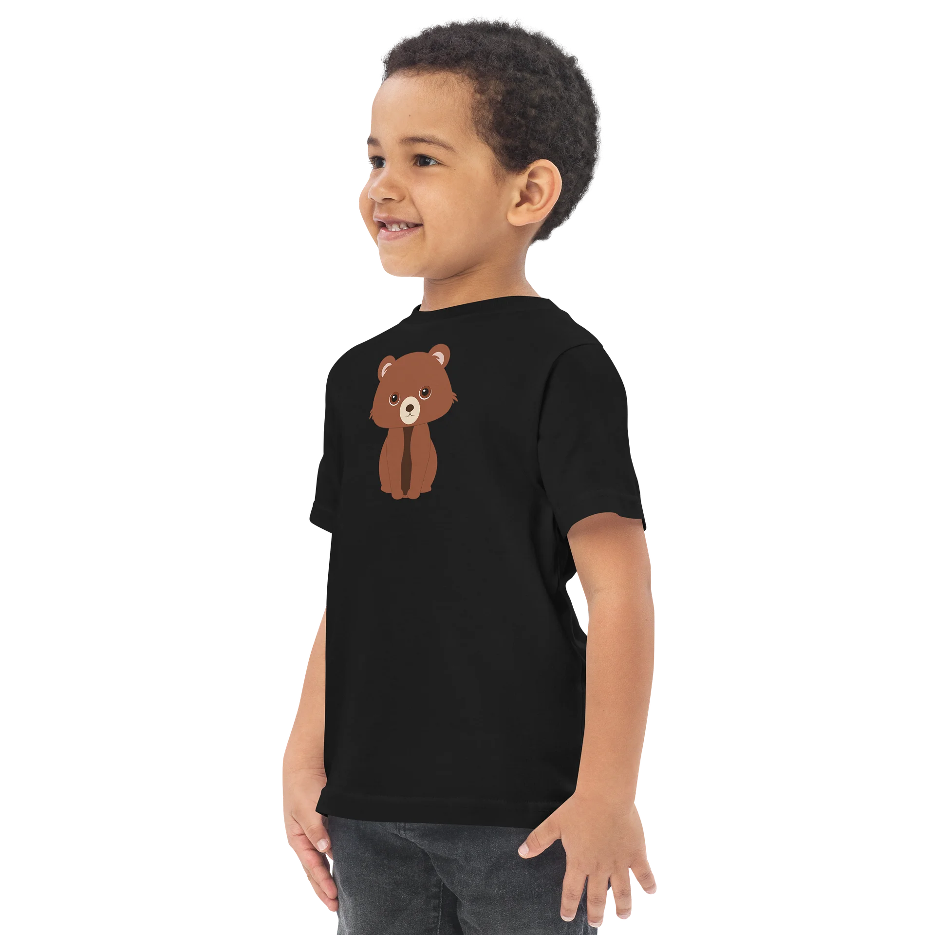 Sitting Woodland Friends Bear Toddler Jersey T-Shirt product image (3)