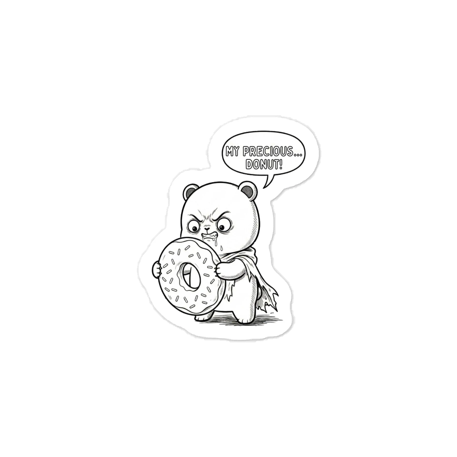 ​"My Precious" Hungry Panda — Kawaii Donut Line Art product image (1)