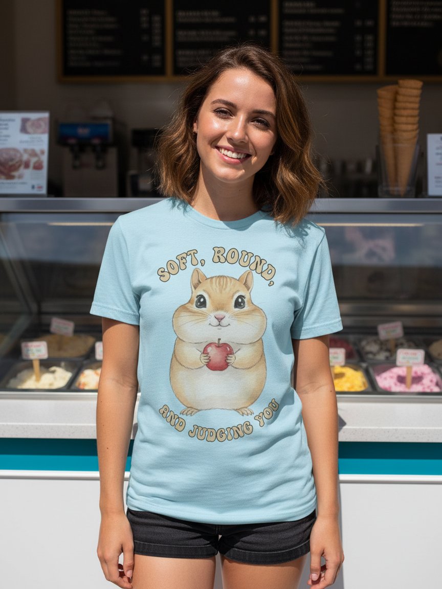 Soft, Round & Judging Hamster Apple Tee product image (2)