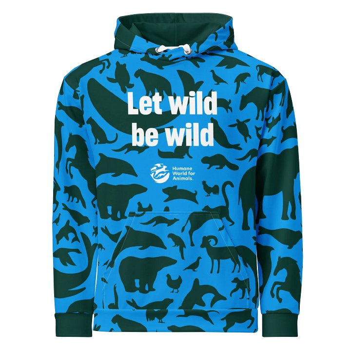 Animal Print Hoodie - Green on blue product image (1)