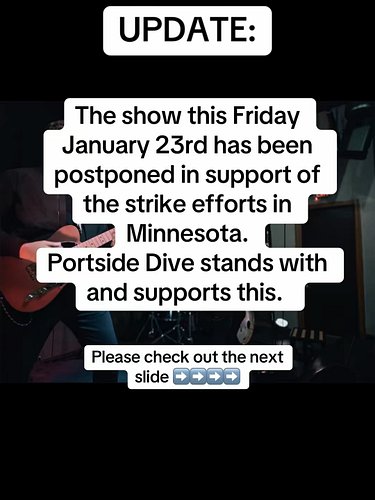 The show this Friday January 23rd has been postponed. 

Hey! While shows being cancelled are never fun. This is important.

W...