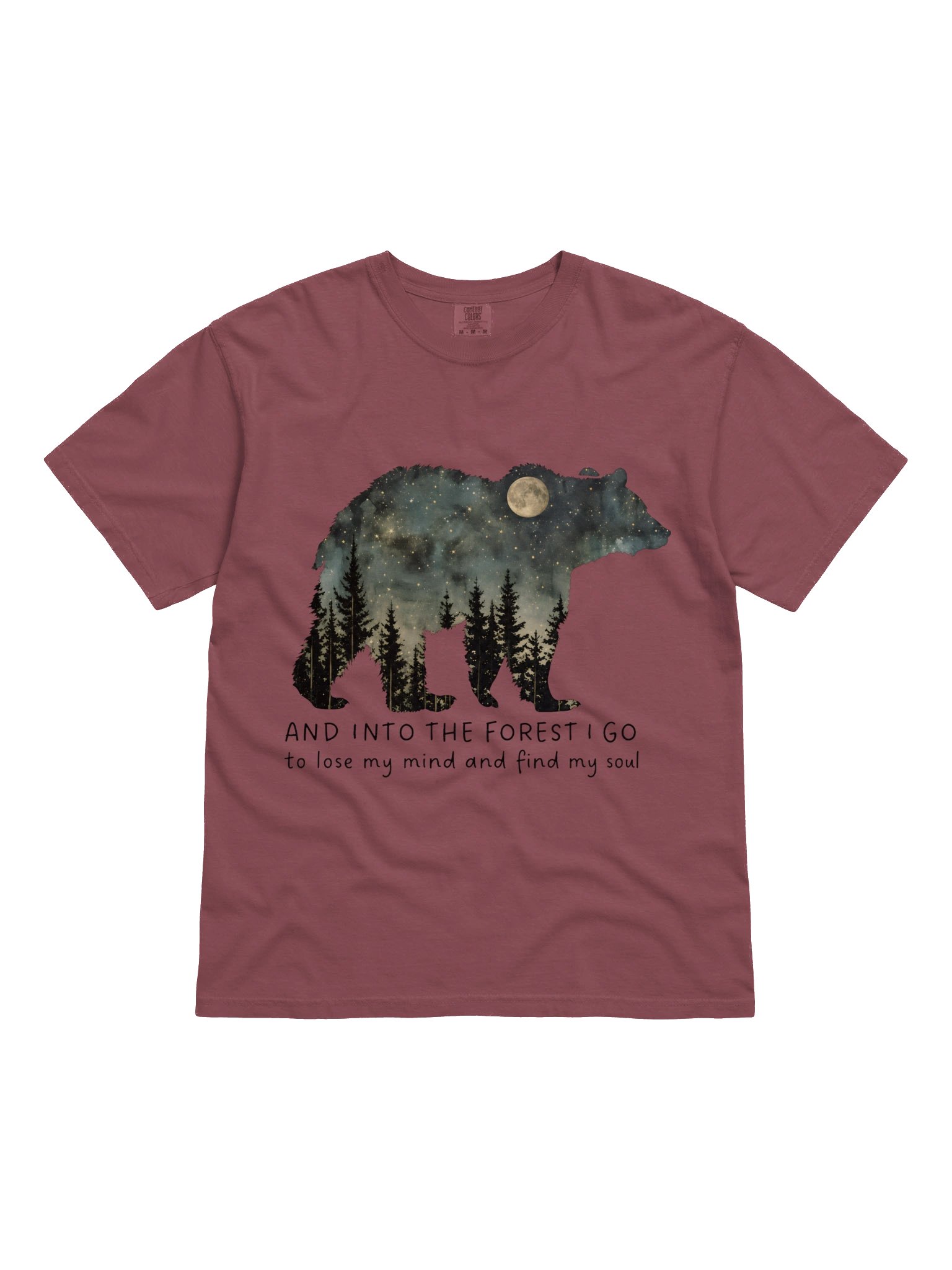 Into the Forest I Go Bear Shirt – Starry Night Nature Tee product image (1)