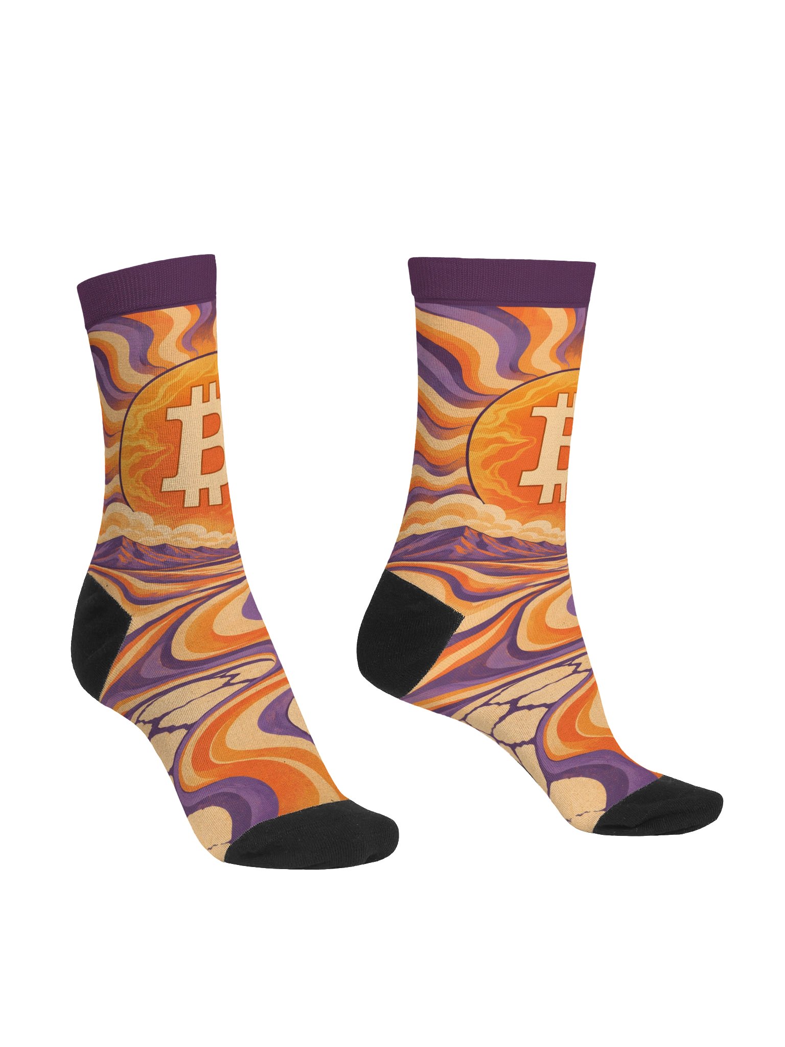 Playa Sun Bitcoin Crew Socks product image (3)