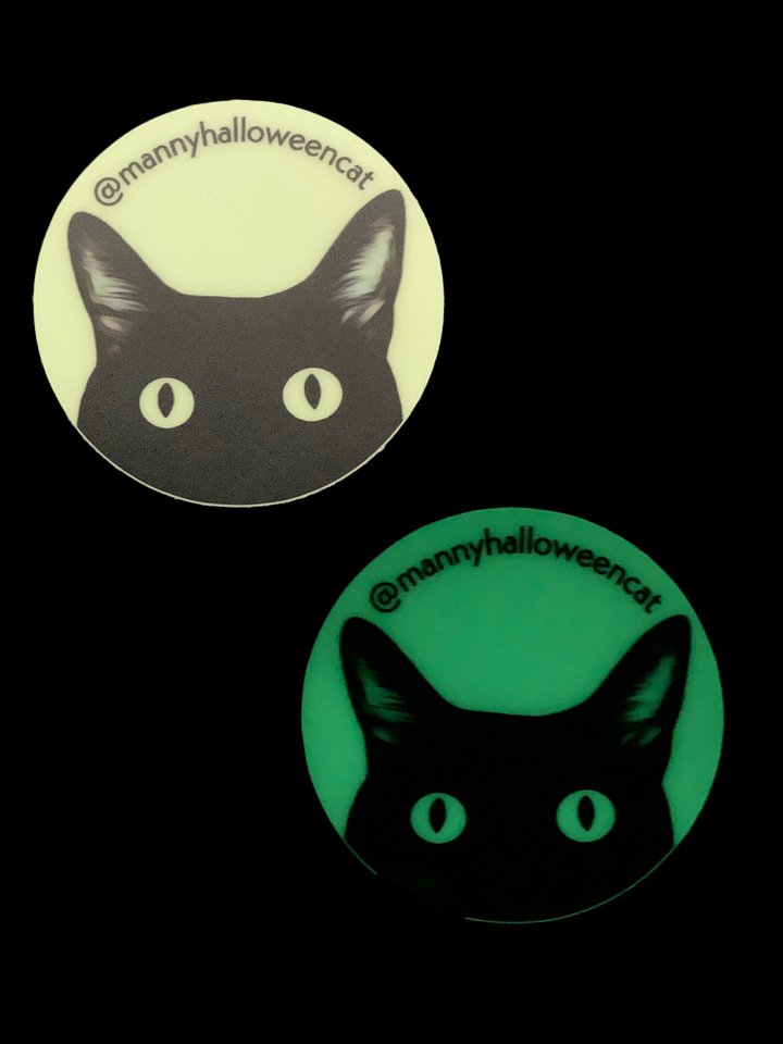 Glow-in-the-dark Manny Halloween Cat sticker product image (1)