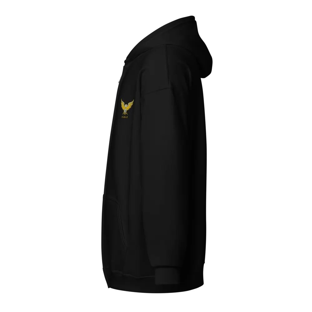Unisex Heavy Blend Zip Hoodie with Eagle Left Chest Design product image (3)