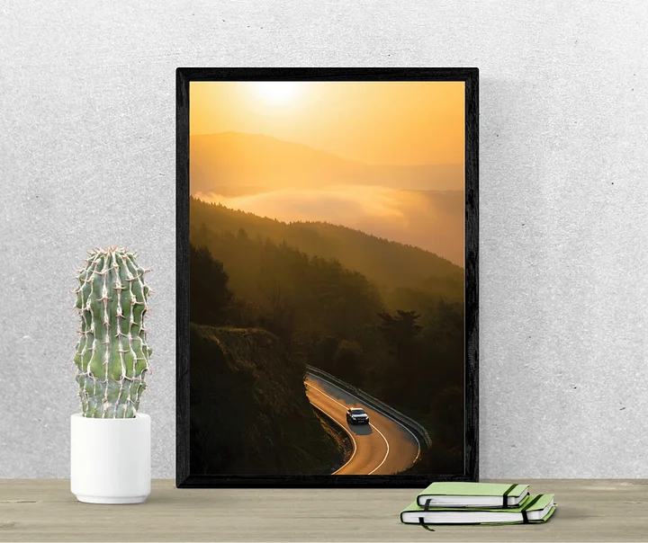 1 Asturias Landscape – Dreamy Spain Travel Decor "Golden Pathways" A product image (1)