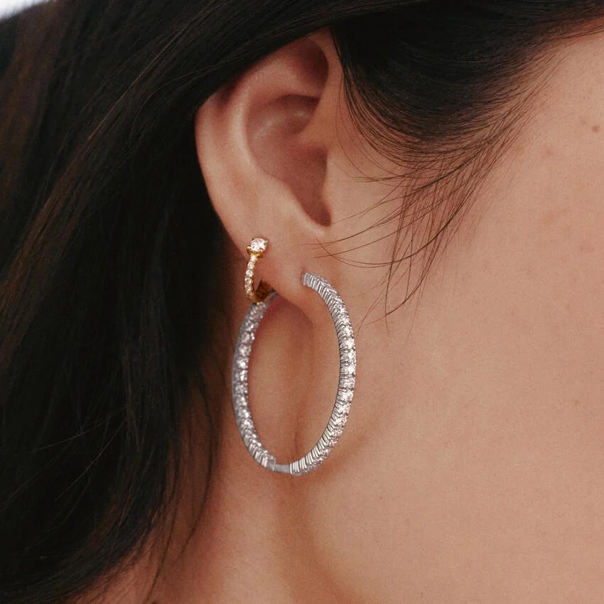 Taylor Lab Diamond Huggie Earrings in 925 Sterling Silver product image (3)