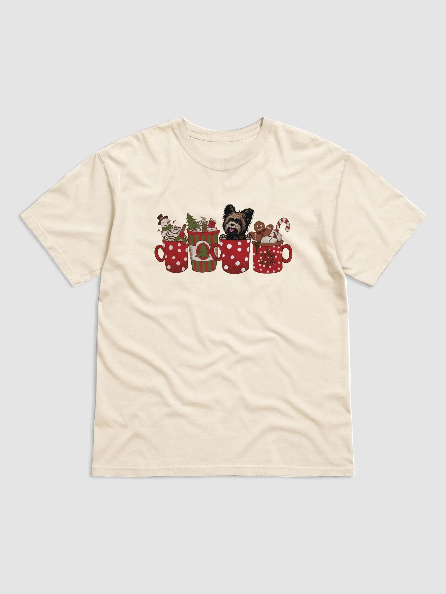 Cute Yorkshire Terrier(2) in a Christmas Cup T-Shirt | Funny Christmas Yorkie Pup in a Cup product image (14)