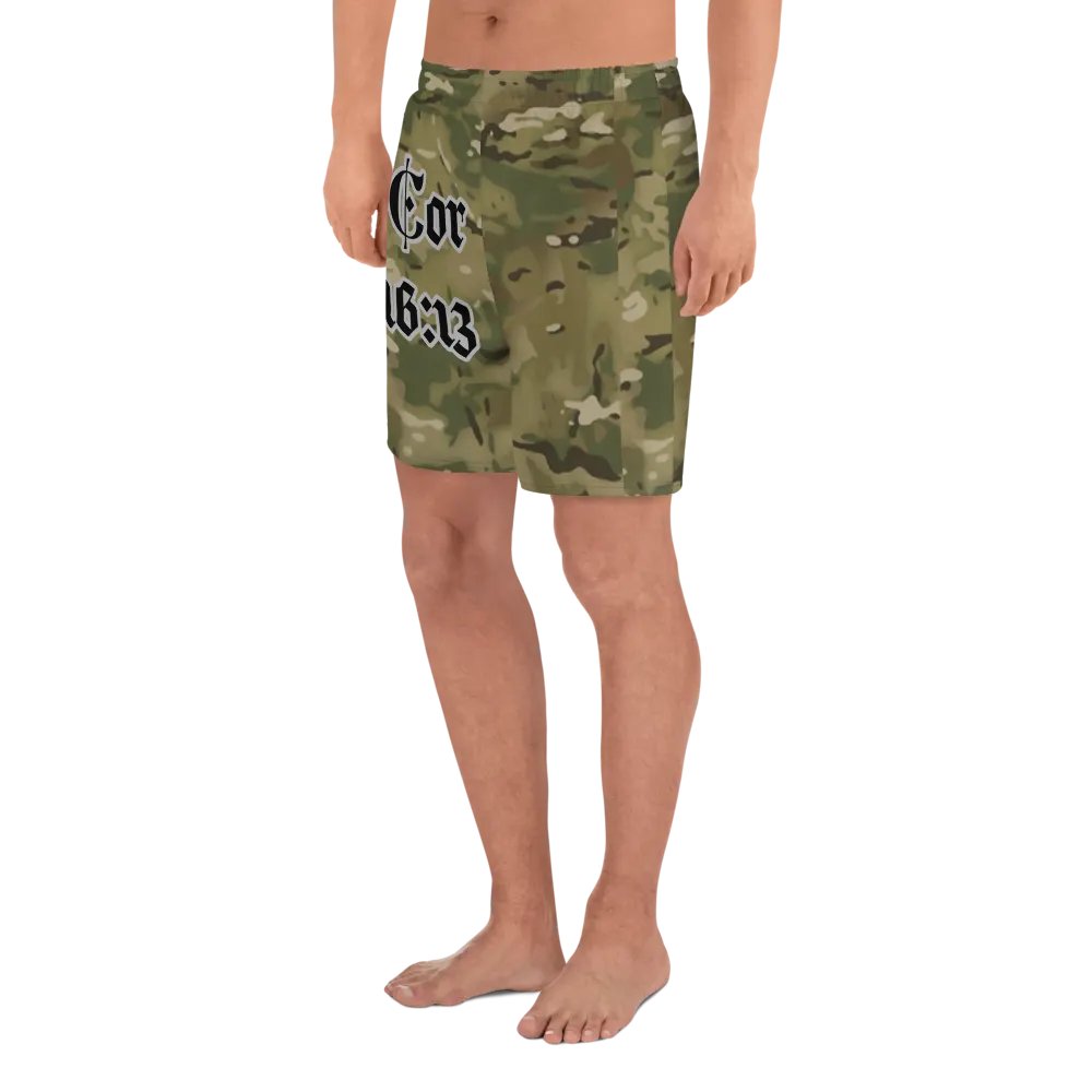 Faithful Camo: 1 Corinthians 16:13 Unisex Athletics Shorts - Multicam product image (4)