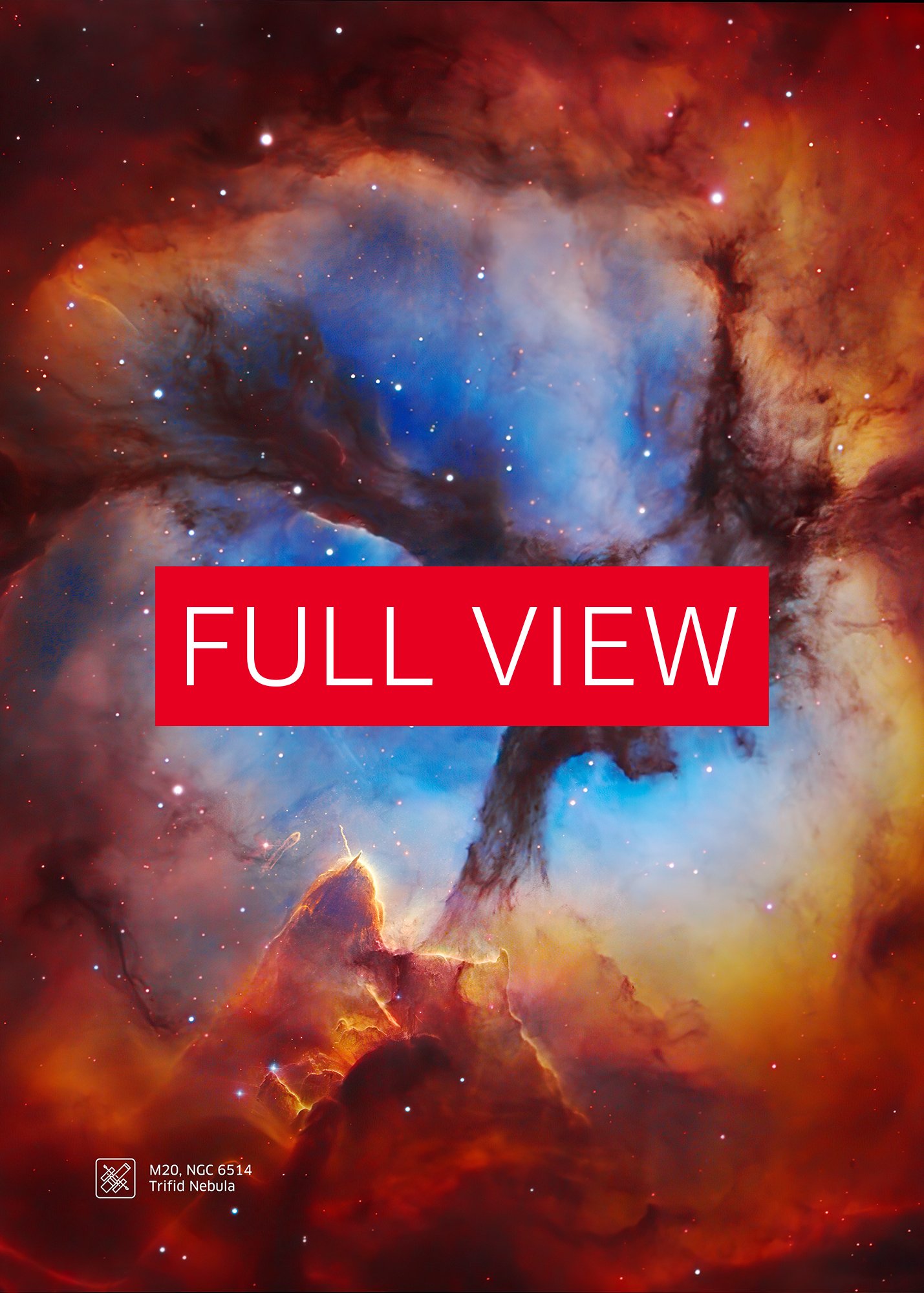 Trifid Nebula M20, NGC 6514, NASA Hubble Space Telescope — Hi-Res Space poster, science poster, space photo product image (3)