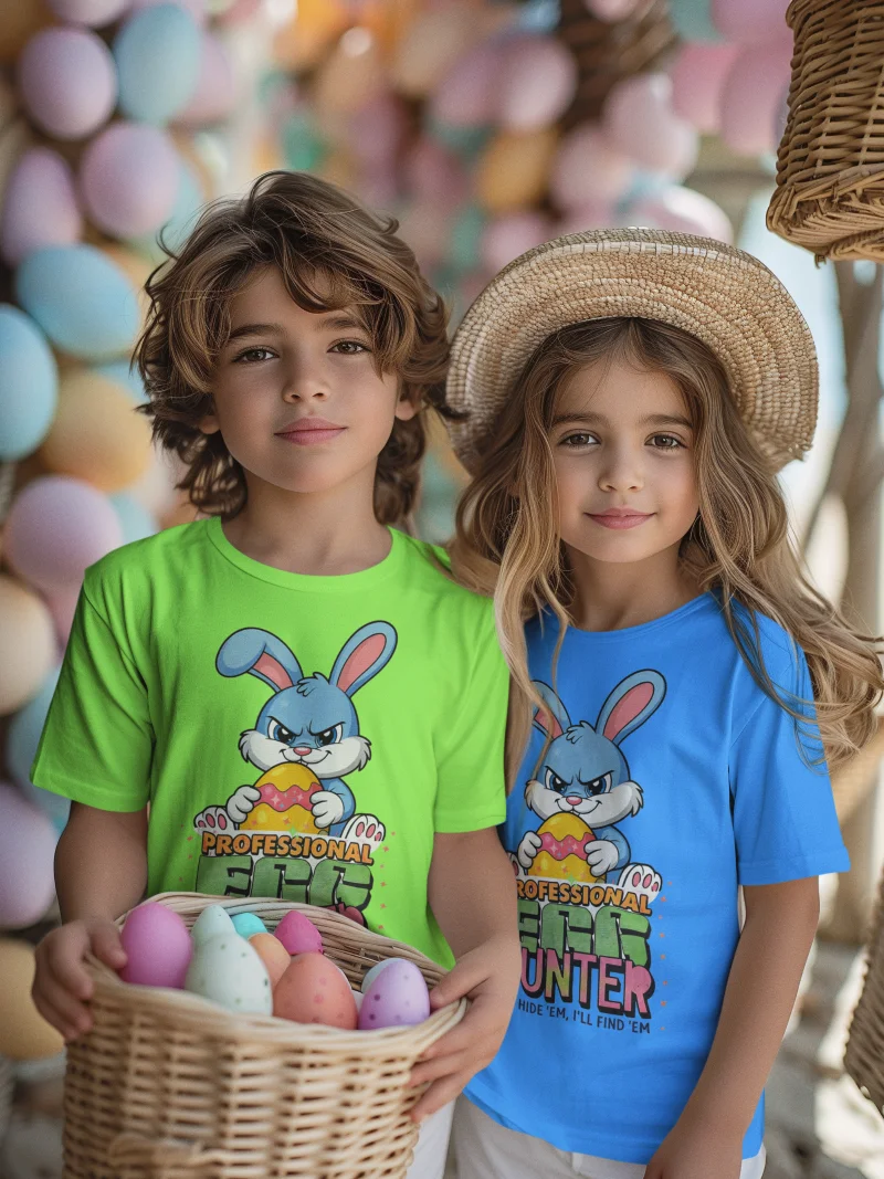 Professional Egg Hunter – Funny Easter Bunny Kids Tee product image (6)
