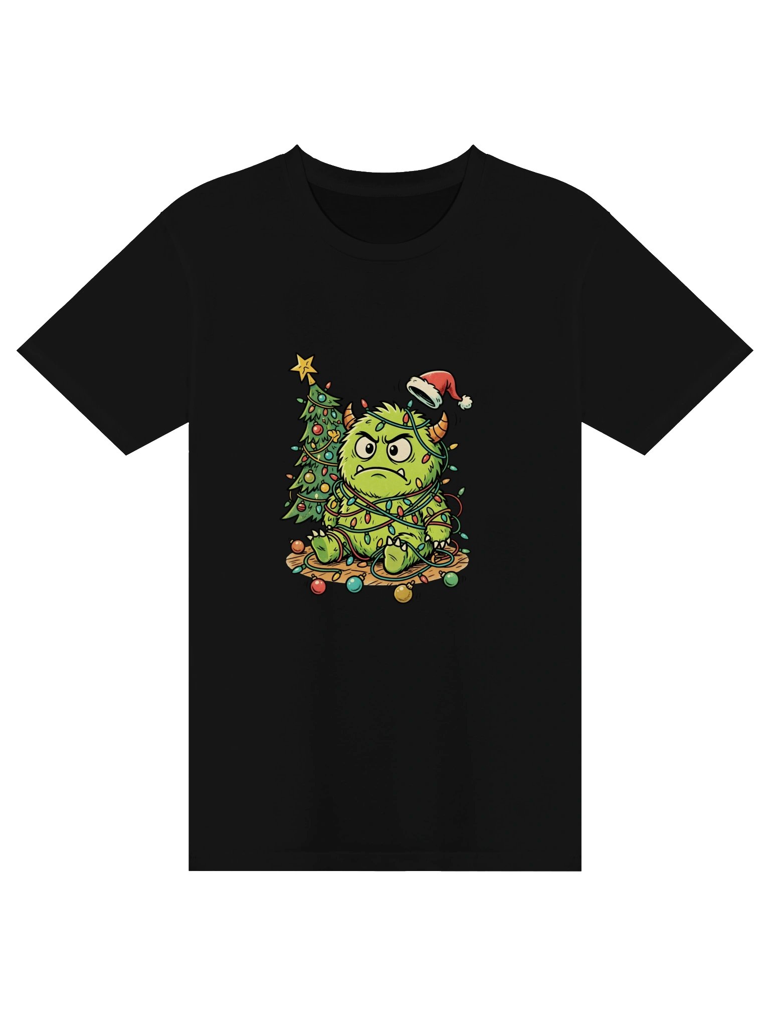 Funny Grumpy Green Monster Christmas T-Shirt | Holiday Tree Graphic Tee | Unisex Winter Gift product image (8)