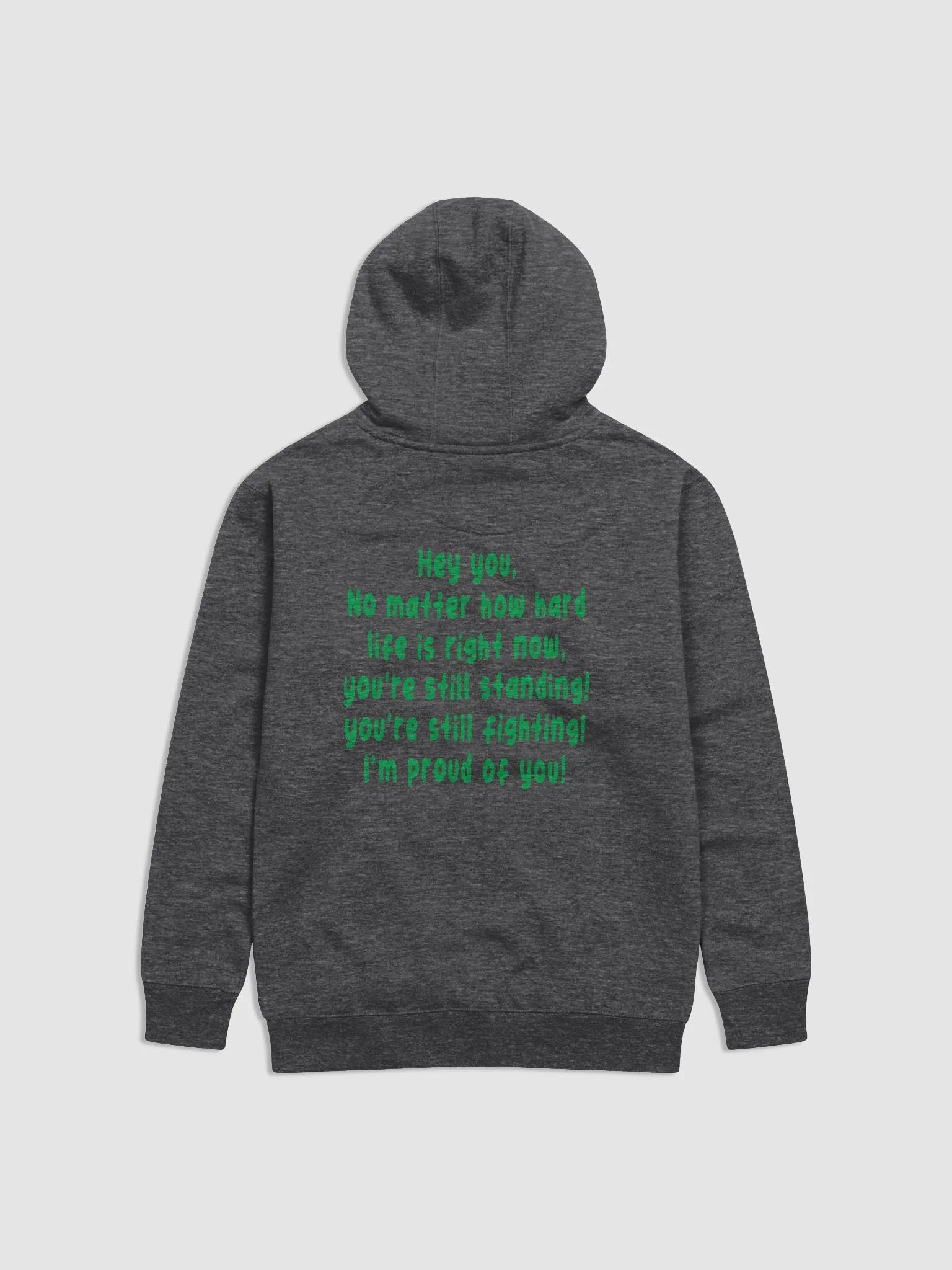 Hey you hoodie male charcoal product image (2)