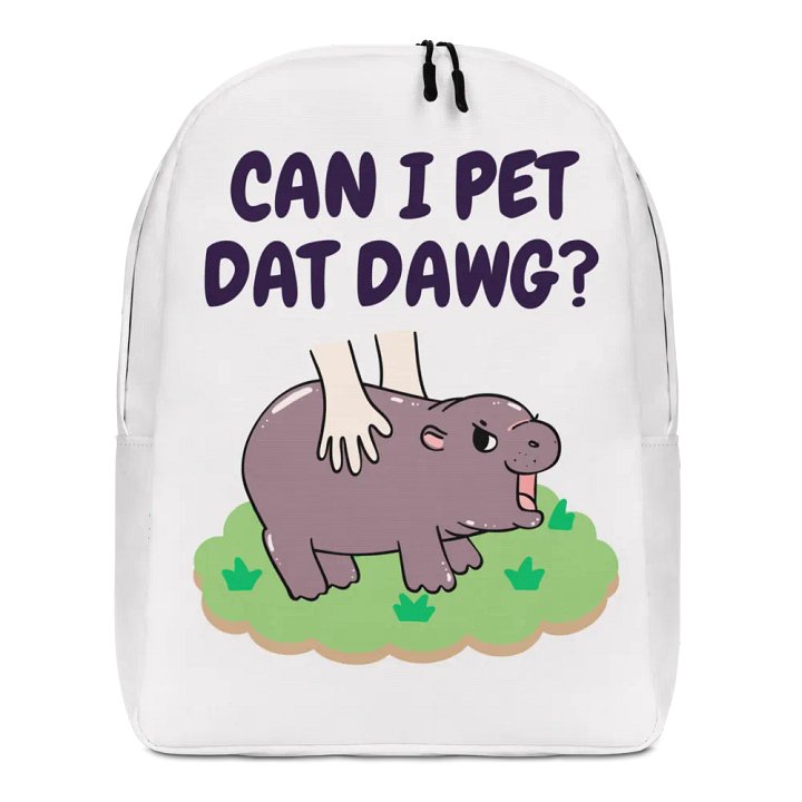 MOODENG'S CAN I PET DAT DAWG? WHITE BACKPACK product image (1)