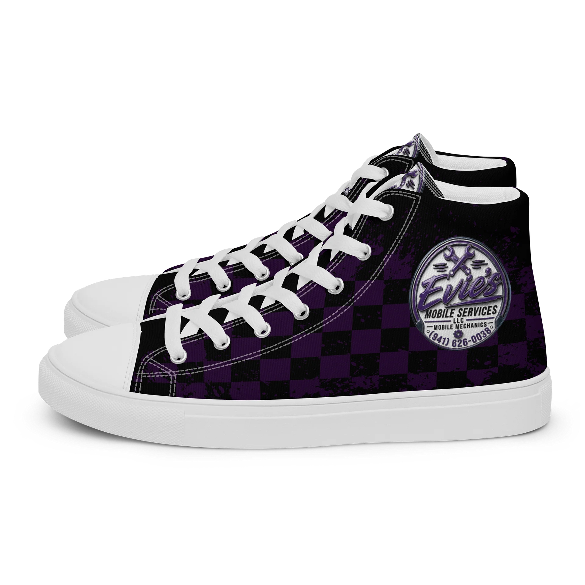 Evie’s Mobile Services Logo High Tops product image (1)