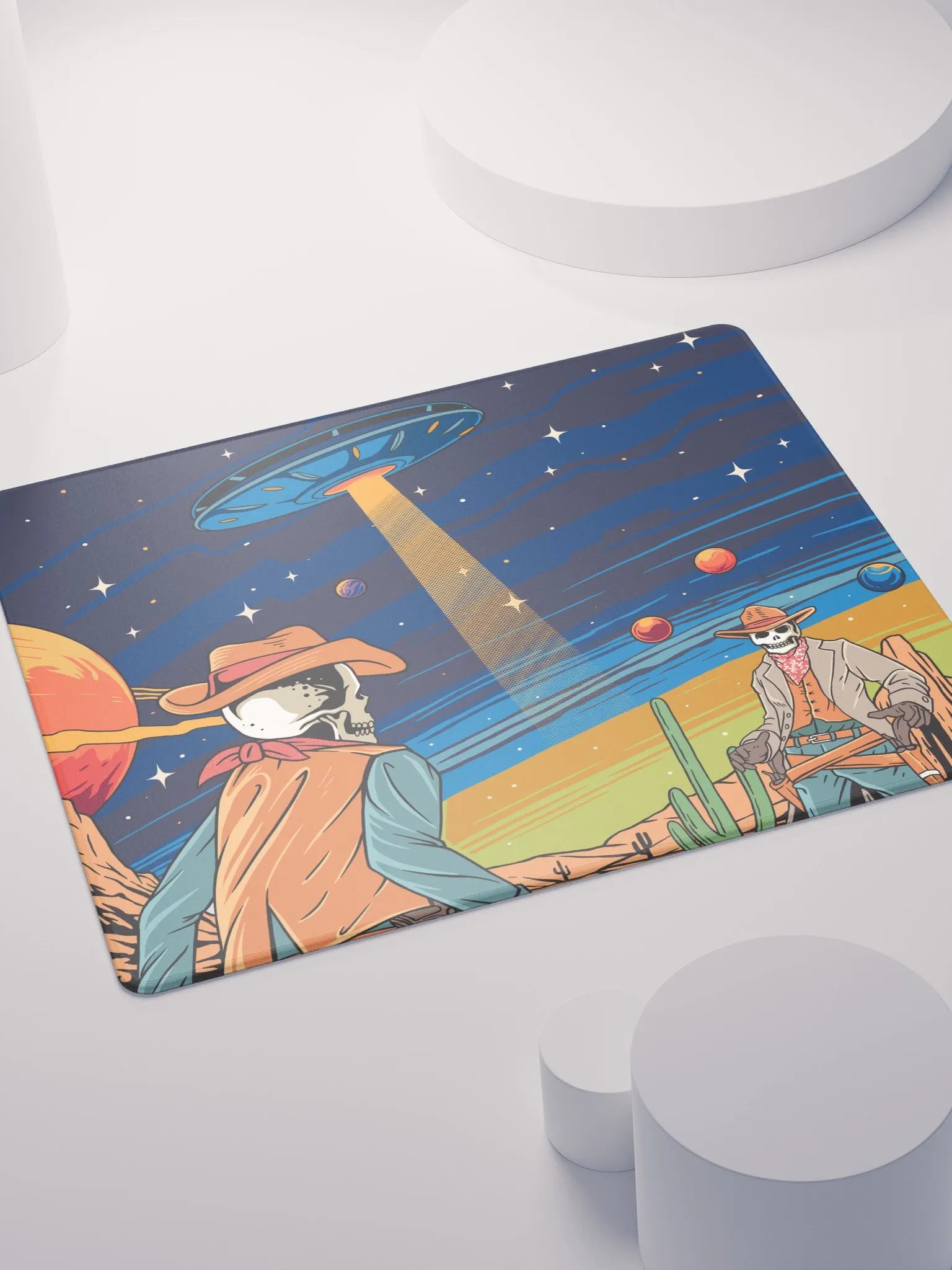 Skeleton Space Cowboys Gaming Mouse Pad product image (4)