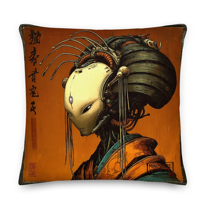 Porcelain Circuit Empress – Cyber Geisha Cushion Cover product image (1)