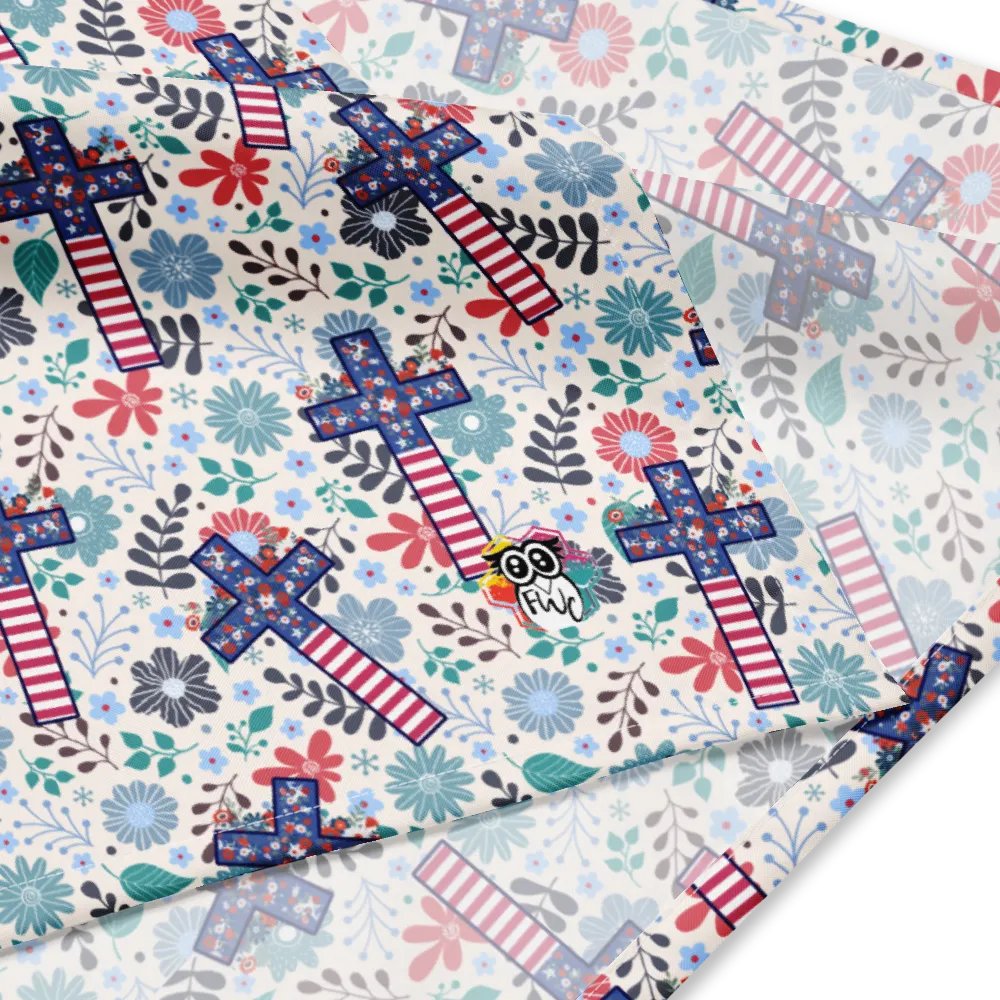 Floral Patriotic Cross Patterned Bandana product image (5)