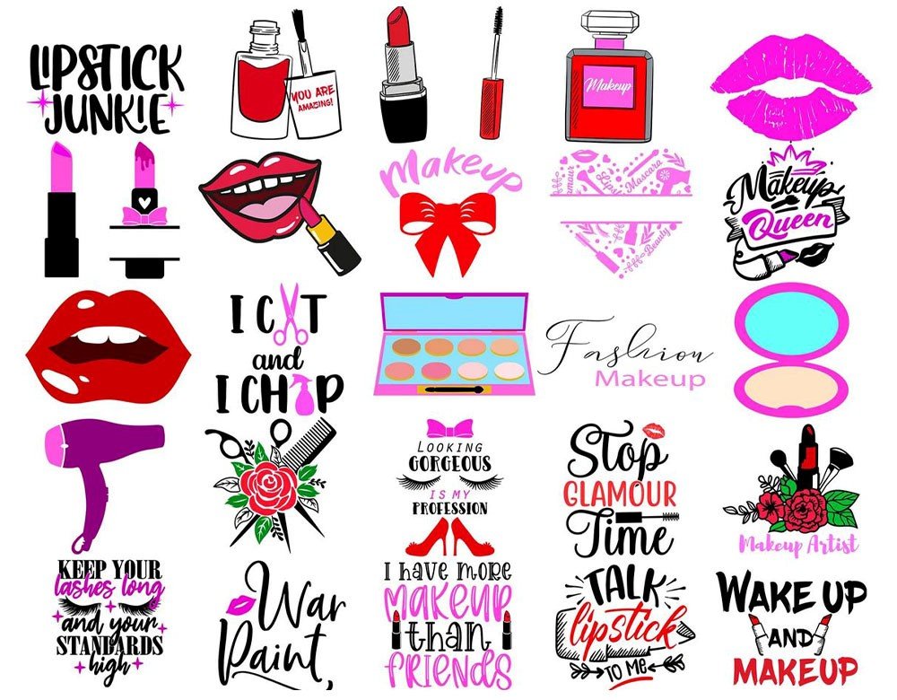 120+ Makeup SVG Bundle for Cricut | Makeup Quote SVG PNG DXF EPS | Eyelash Beauty Clipart Instant Download product image (5)