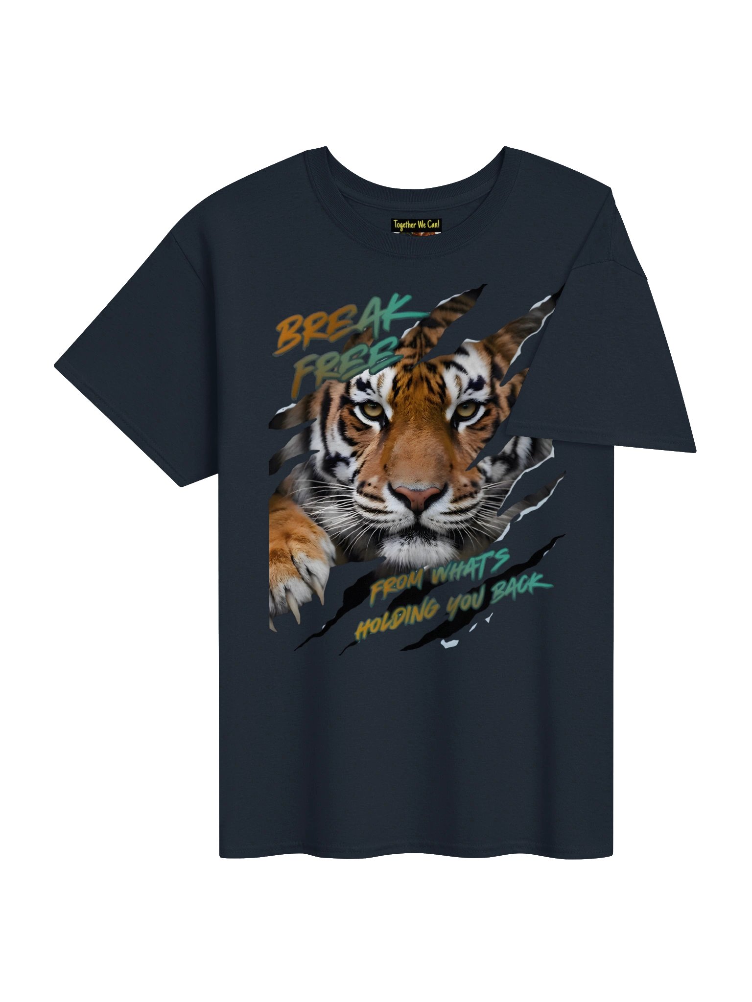 Encouraging Tiger Graphic Tee- "Break Free From What's Holding You Back" -Gildan heavyweight t-shirt- Inspiration by Mind Matter product image (4)