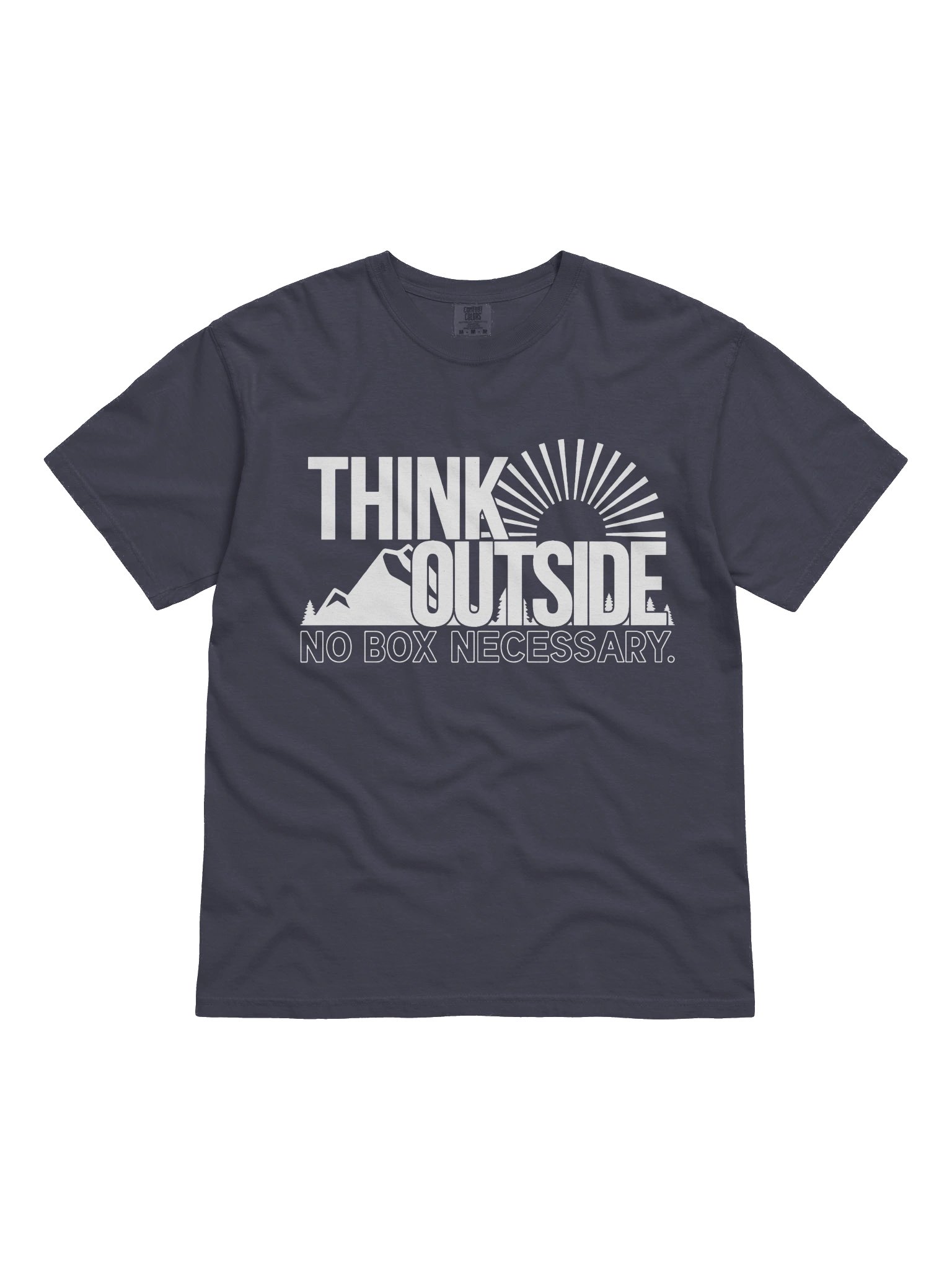 Think Outside No Box Necessary T-Shirt – Nature Mountain & Hiker Graphic Apparel product image (7)