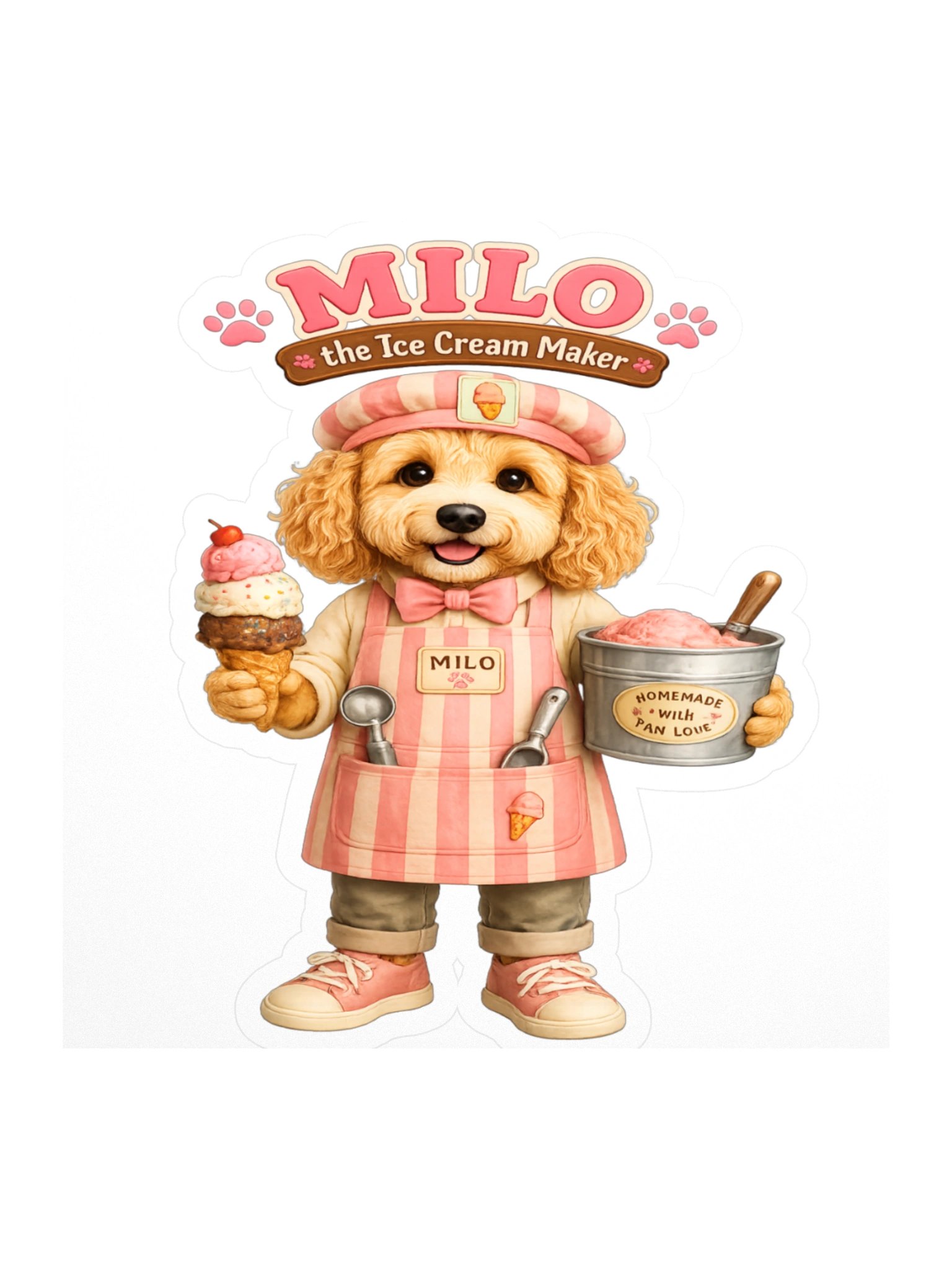MILO the Ice Cream Maker Dog Sticker product image (1)