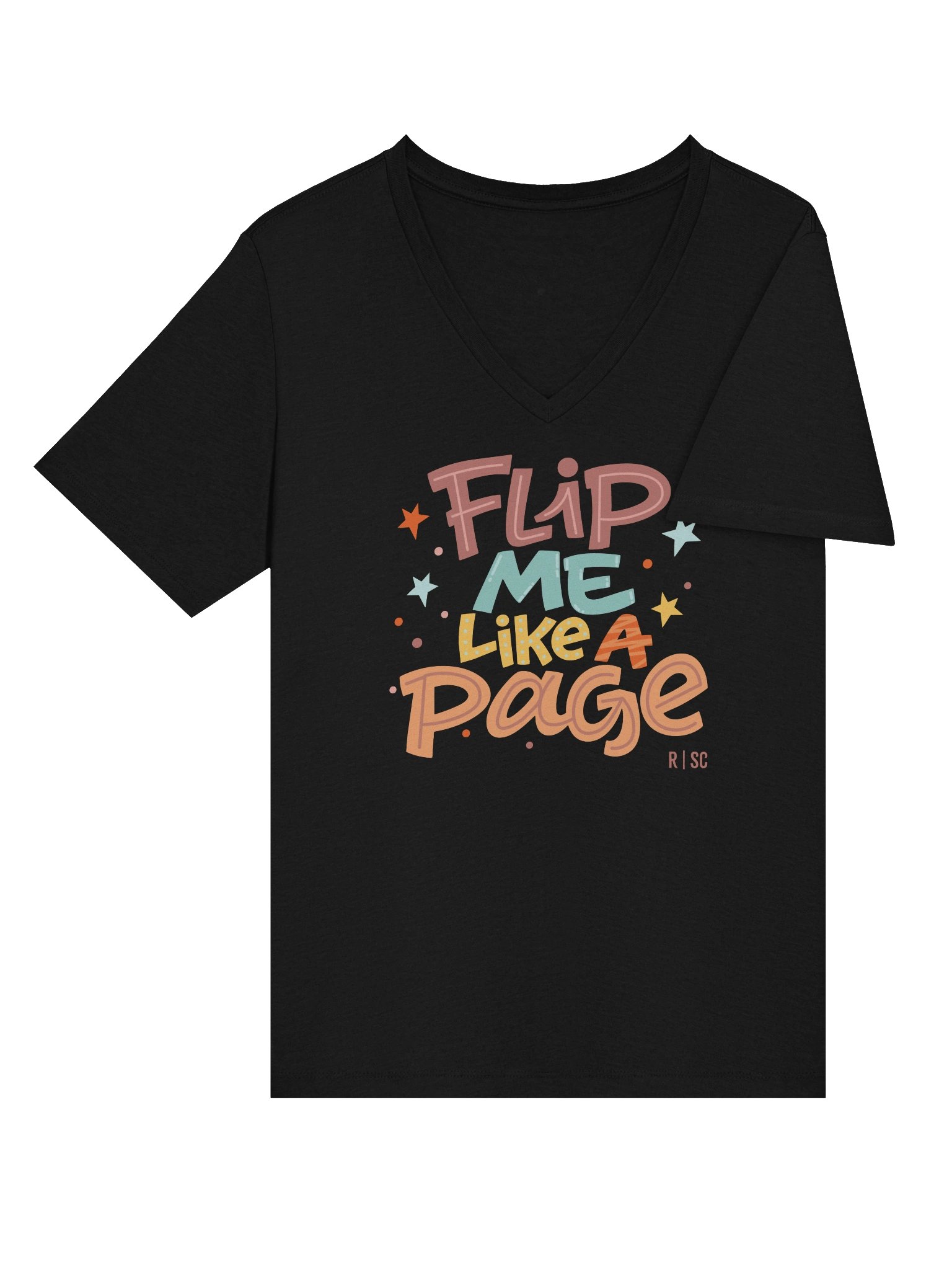 Flip Me Like a Page Vneck Tshirt product image (4)