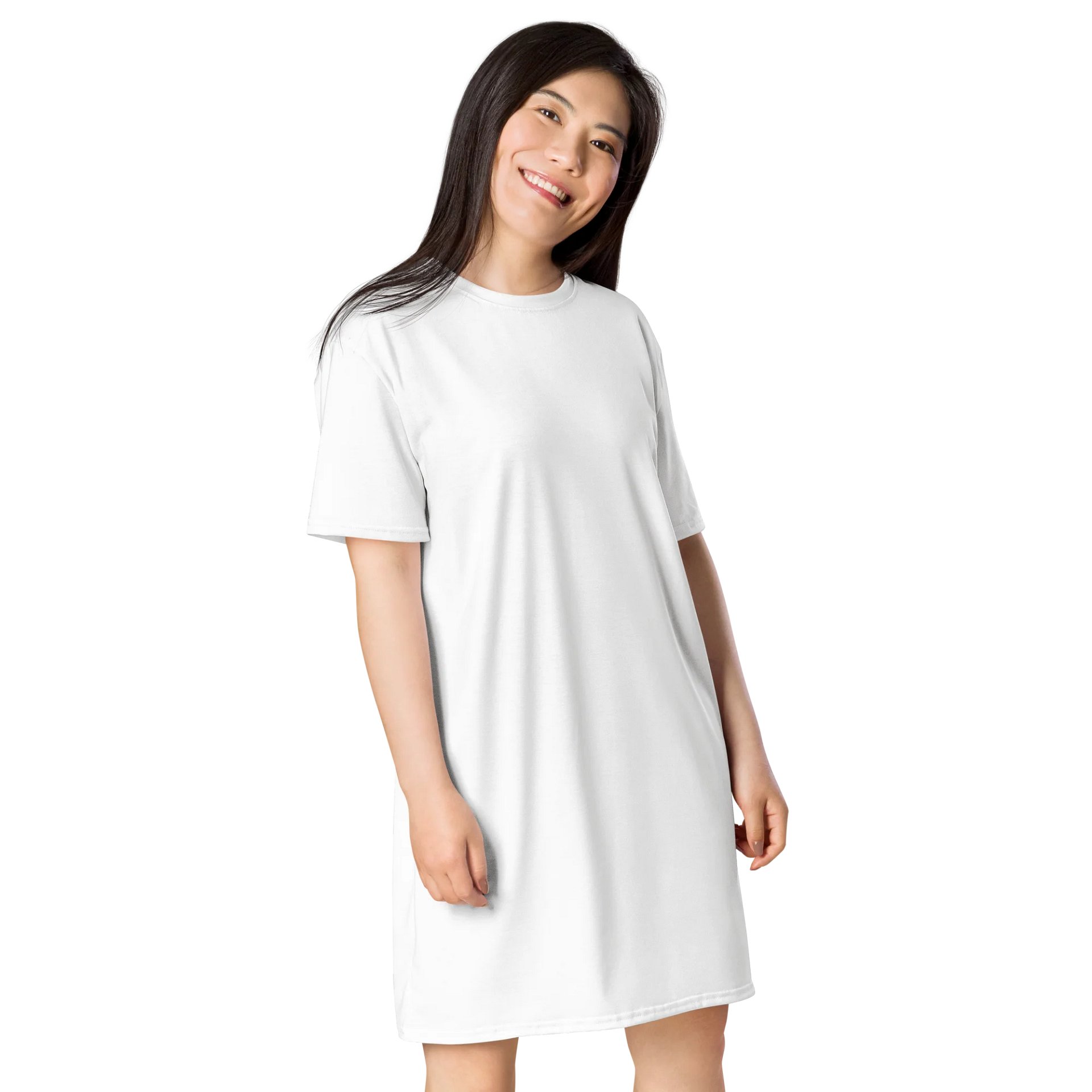 White Oversized T-Shirt Dress | Stretchy Fabric | Casual or Formal Style | Sizes 2XS-6XL | Exclusive Design product image (4)