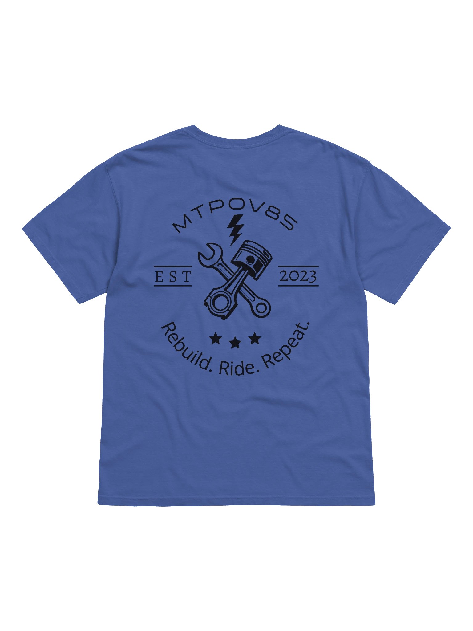 Rebuild. Ride. Repeat. Style 1, Blue T-Shirt product image (1)