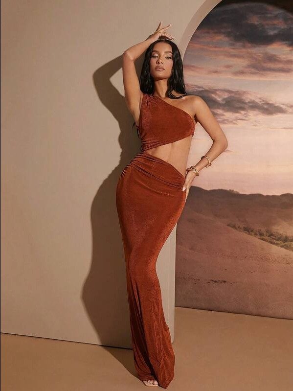Hauture Asymmetric Cut Out One Shoulder Dress product image (1)