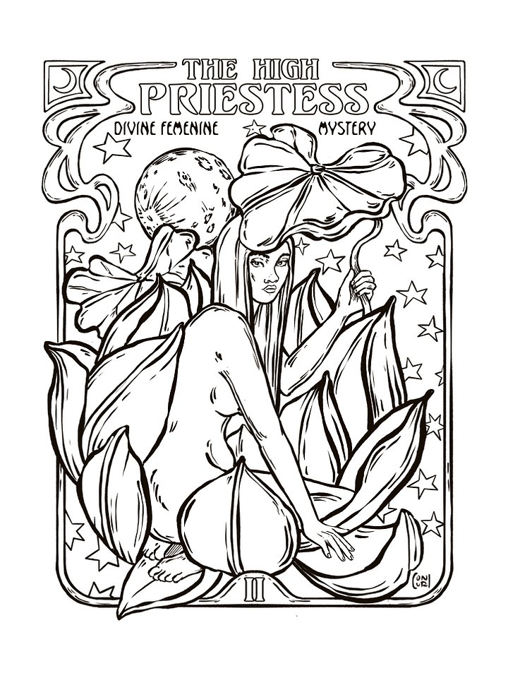 The High Priestess - Colouring Page product image (1)