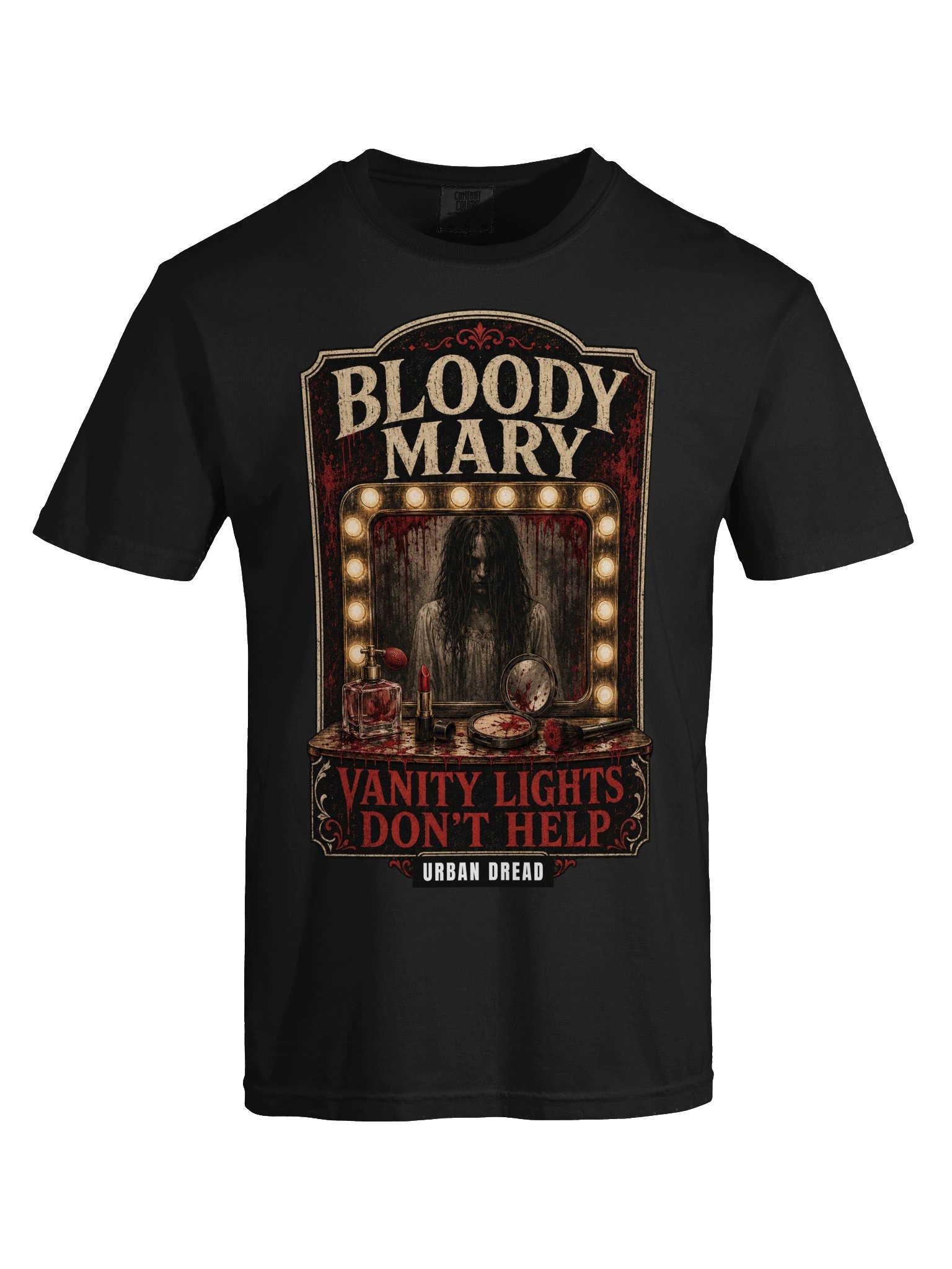 Vanity Lights Don’t Help — Bloody Mary Horror T-Shirt product image (5)