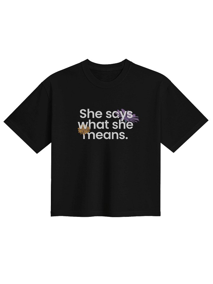 She Says Women's Dark Boxy T-Shirt product image (1)