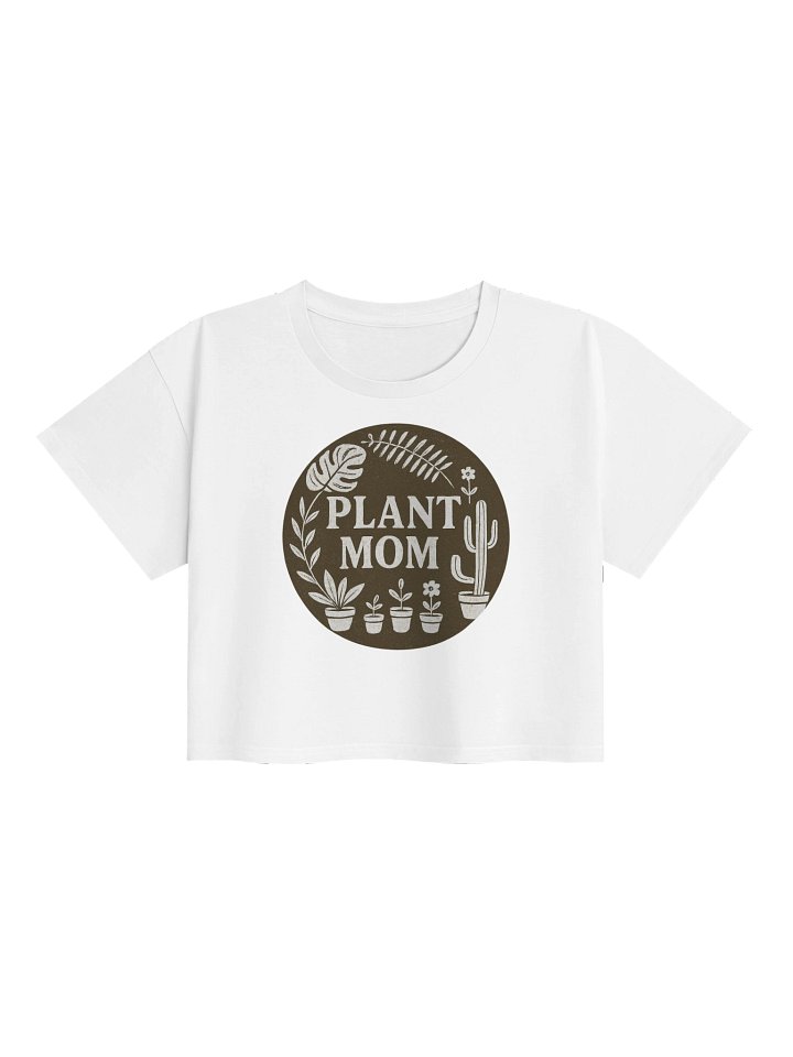 Plant Mom Crop Tee – Botanical Aesthetic Plant Lover Shirt product image (2)