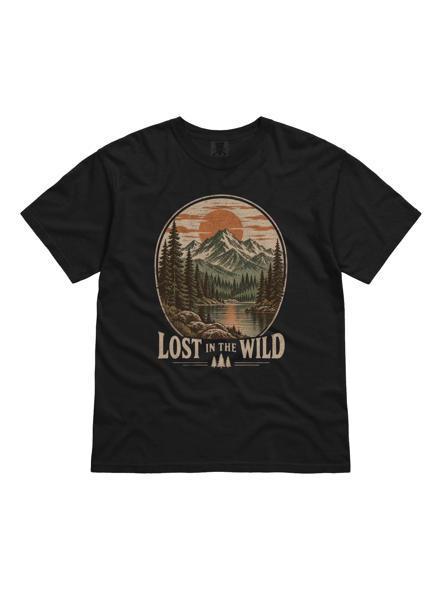 Vintage Mountain T-Shirt, Lost in the Wild Graphic Tee, Retro Forest Nature Shirt, Outdoor Adventure Gift product image (4)