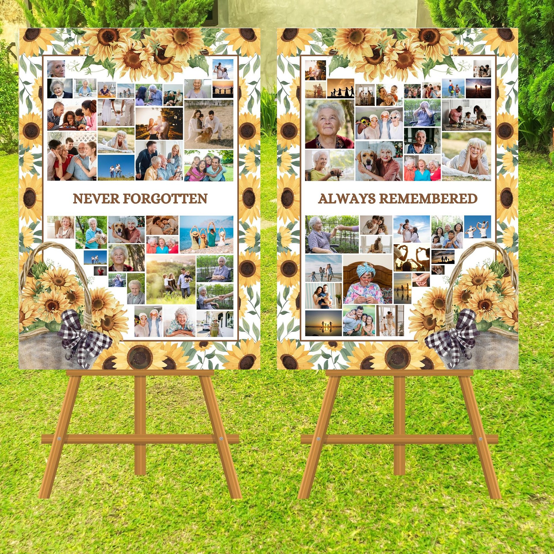 Sunflowers Funeral Photo Collage Sign Set Canva Template product image (4)