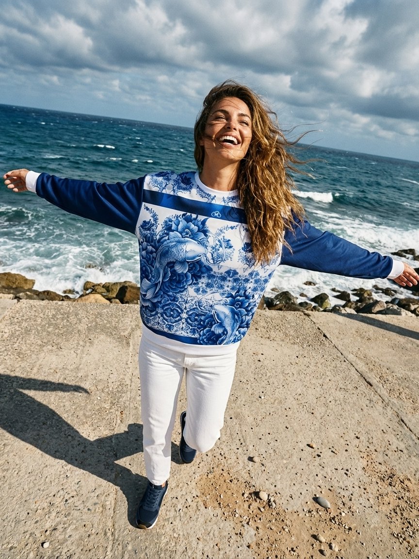 Koi-Porcelain-Recycled Unisex Sweatshirt product image (2)