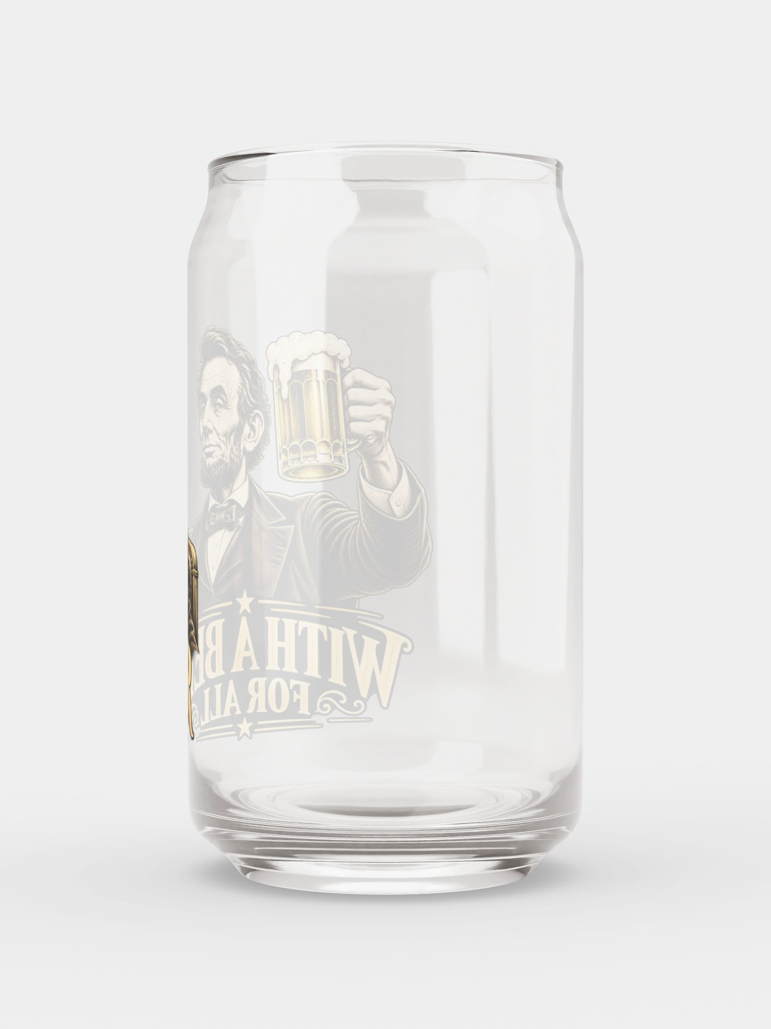 Abraham Lincoln “With a Beer for All” Beer Can Glass product image (8)
