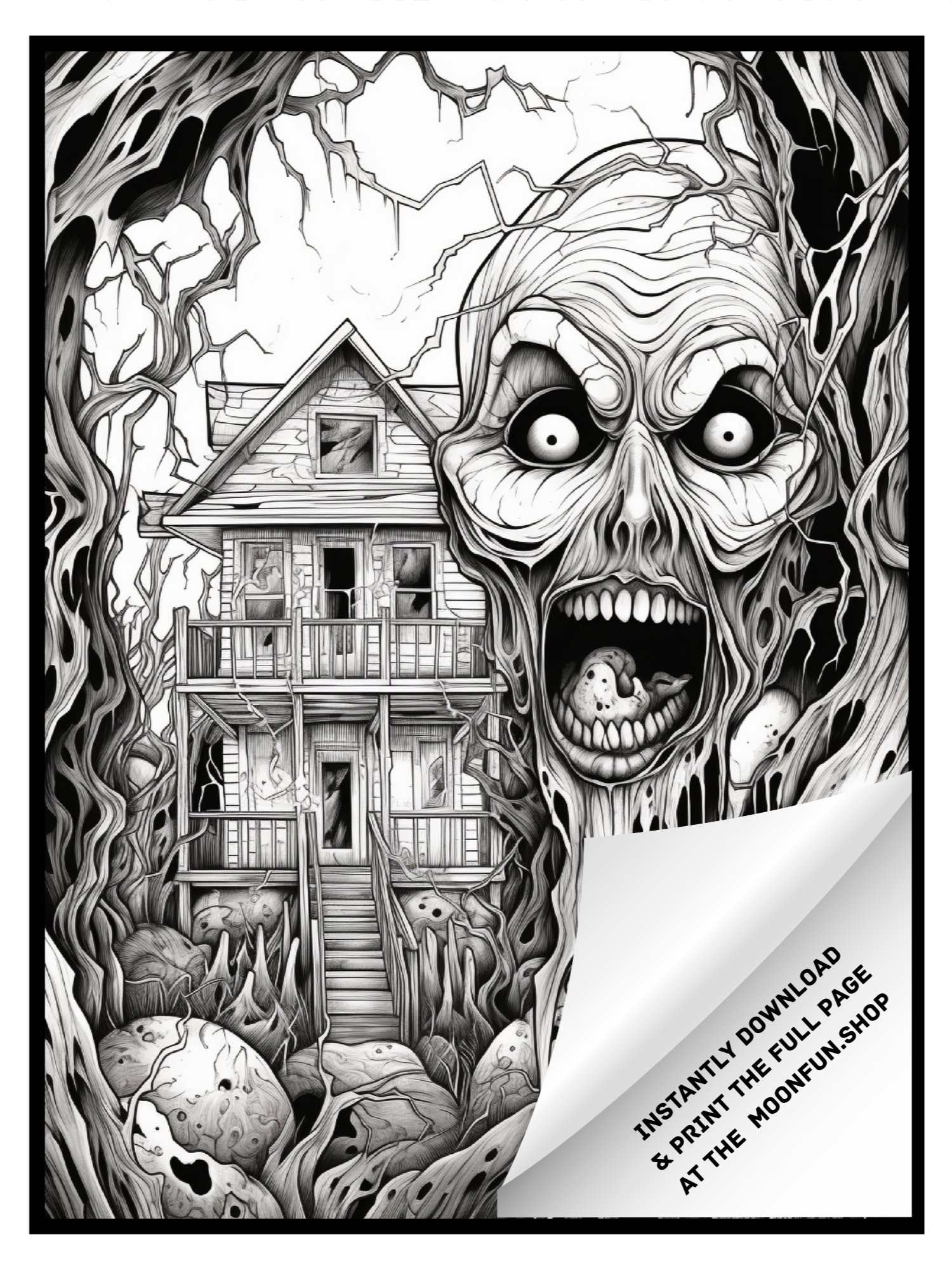 🕸️ 150 Spooktacular Halloween Coloring Pages for Teens & Adults product image (12)
