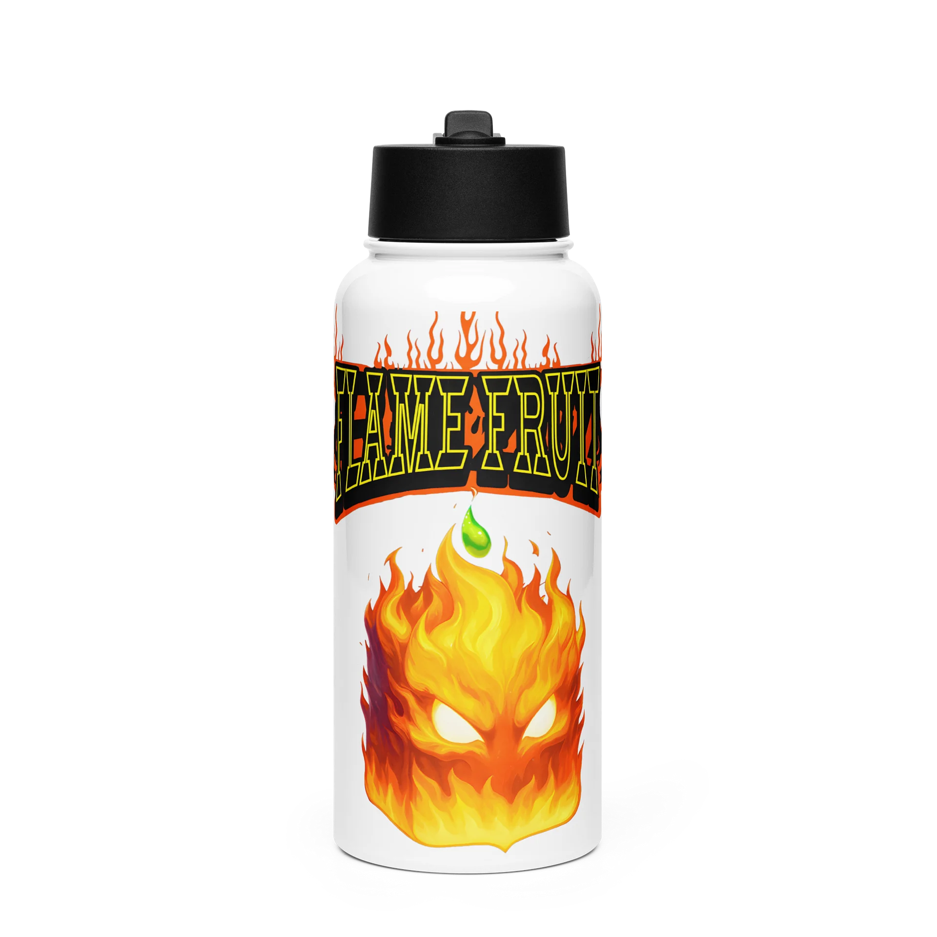 Flame Fruit Blox Fruits Gamer Stainless Steel Water Bottle With Straw Gift For Kids product image (1)